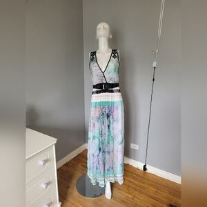 Class Roberto Cavalli Watercolor Silk Dress, VGUC, Size 8